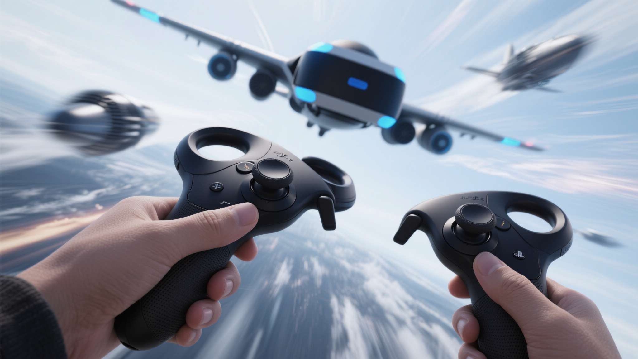 触觉反馈增强临场感：PS&nbsp;VR2控制器支持自适应扳机与触觉振动，配合飞行中的气流